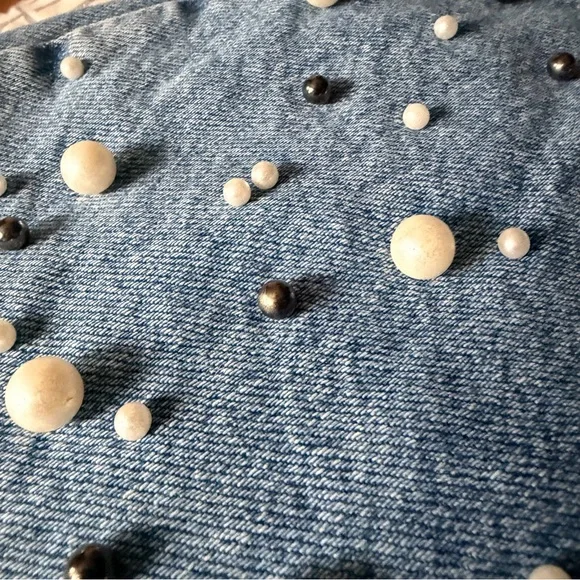 Free People Pearl Bejeweled Straight leg distressed jeans, 29 - Picture 13 of 14